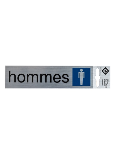 [11 / 99al17th] Pictogram 11 ZK deurbord toilettes hommes 17x4,4 cm aluminium look