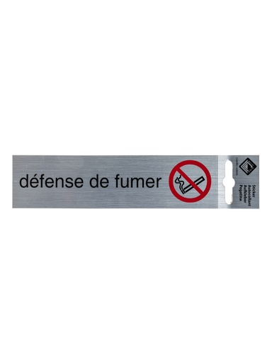 [18 / 99al17ddf] ZK deurbord défense de fumer 17x4,4 cm aluminium look