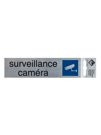 [19 / 99al17sc] Pictogram 19 ZK deurbord surveillance caméra 17x4,4 cm aluminium look