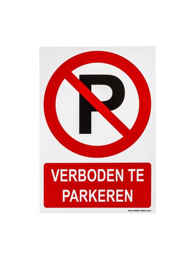 [21 / 99pp33x23vtp] Picto verboden te parkeren 23x33cm PP