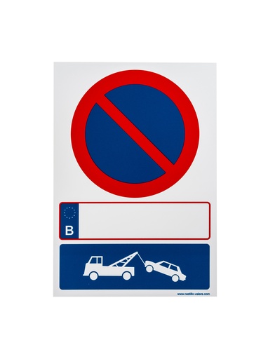 [22 / 99pp33x23pew] Picto parkeerverbod en wegsleepregeling 23x33cm PP