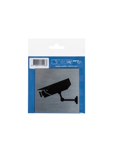 [30 / 99al8.5cb] Pictogram 30 ZK pictogram camerabewaking 8,5x8,5 cm aluminium look