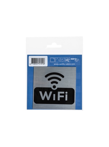 [33 / 99al8.5wifi] ZK pictogram wifi 8,5x8,5 cm aluminium look