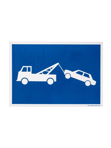 [44 / 99v33x23wsr] Pictogramme 44 autocollant zone de remorquage 23x33 cm