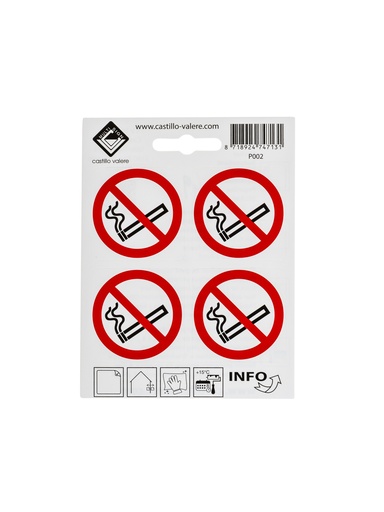 [49 / 99v10vtr4x] Pictogram 49 Picto verboden te roken 4x 10cm