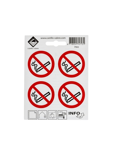 [49 / 99v10vtr4x] Pictogram 49 Picto verboden te roken 4x 10cm