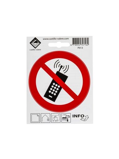 [54 / 99v10vgsm] Picto verboden voor gsm 10cm