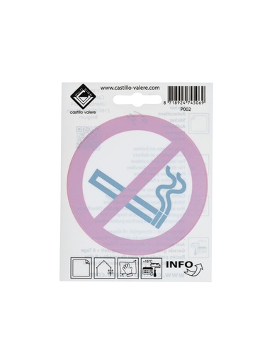 [64 / 99v10vtrag] Zelfklevend pictogram verboden te roken 10x10cm achter glas