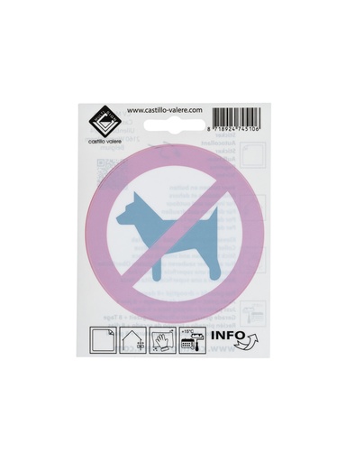 [65 / 99v10vvhag] Pictogram 65 Zelfklevend pictogram verboden voor honden 10x10cm achter glas