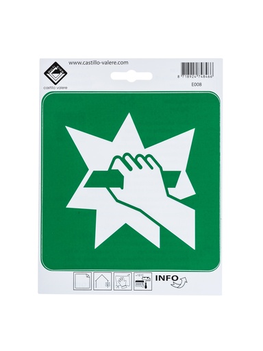 [85 / 99v15rivlucht] Pictogram 85 Picto ruit inslaan vluchtweg 15cm