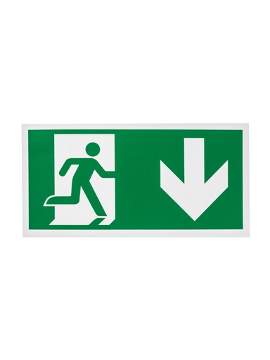 [97 / 99pp30x15nbe] Pictogram 97 Bord nooduitgang beneden 15x30 cm