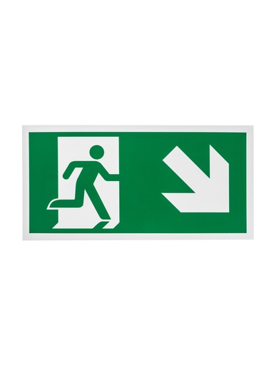 [100 / 99pp30x15nro] Pictogram 100 Bord nooduitgang rechtsonder 15x30 cm