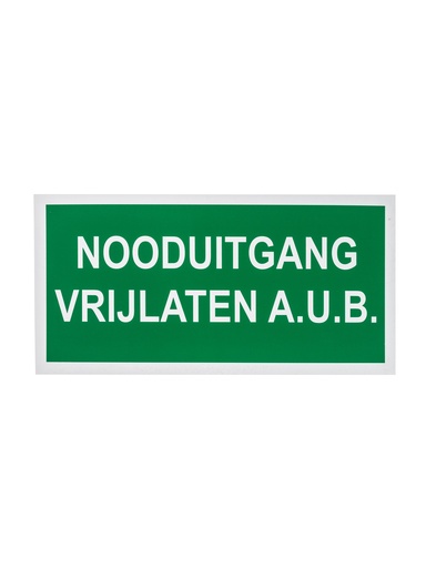 [104 / 99pp30x15nuv] Bord nooduitgang vrijlaten 15x30 cm