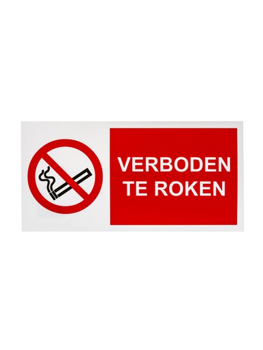 [105 / 99pp30x15vtr] Bord verboden te roken 15x30 cm