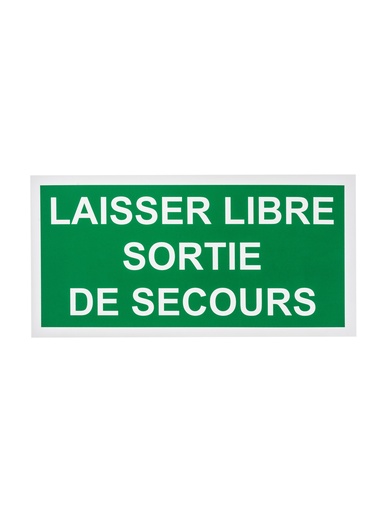 [109 / 99pp30x15llsds] Bord laisser libre sortie de secours 15x30 cm