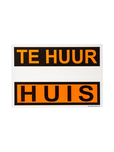 [118 / 99ks33x23hth] Pictogram 118 Bord huis te huur KS 33x23cm