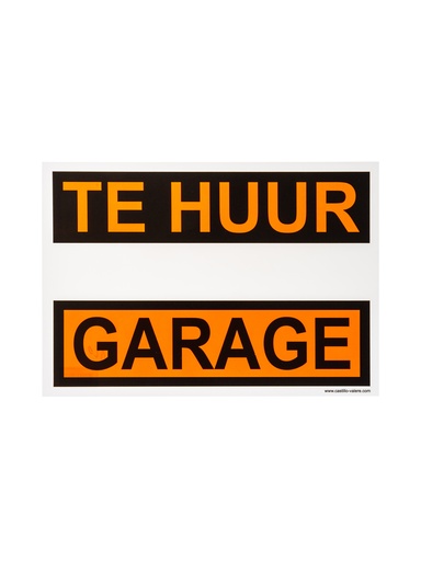 [120 / 99ks33x23gth] Bord garage te huur KS 33x23cm