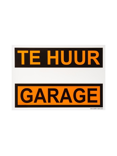 [120 / 99ks33x23gth] Pictogram 120 Bord garage te huur KS 33x23cm