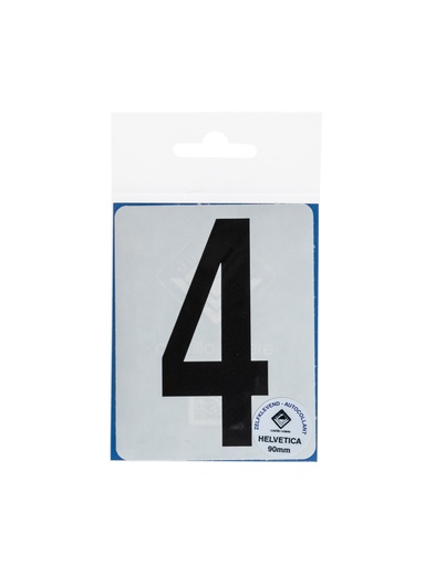 [145 / 99plak90n°4] Pictogramme 145 Chiffre autocollant 4 90mm noir mat