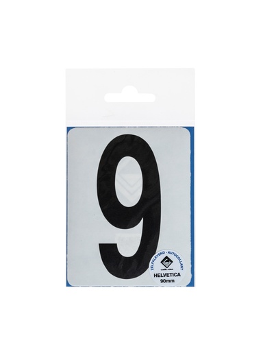 [150 / 99plak90n°9] Pictogramme 150 Chiffre autocollant 9 90mm noir mat
