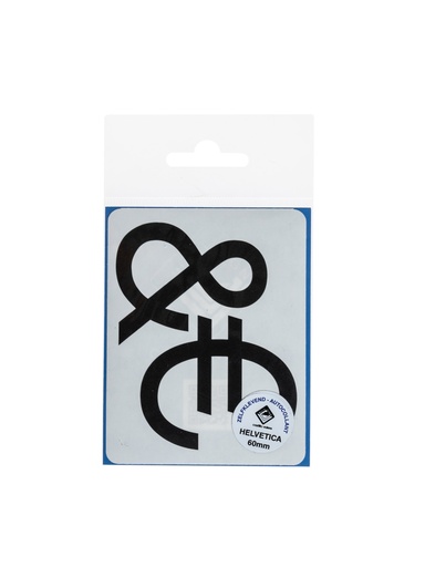 [181 / 99plak€&60zm] Pictogram 181 Plakteken € en & Helvetica 60mm zwart