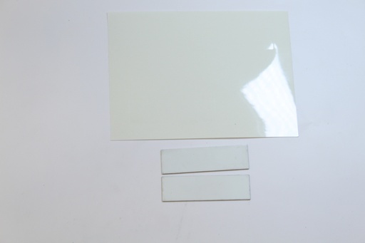 [Aluwit70X20SC] ALU bordje Wit + film 70x20mm SC
